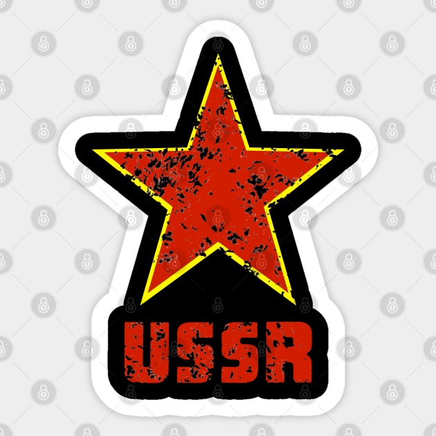 Vintage USSR (distressed) Sticker by BearCaveDesigns